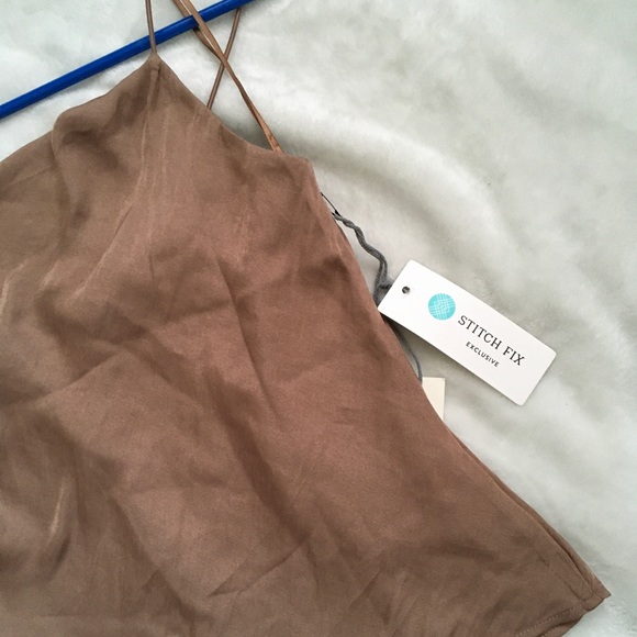 NWT Nine Britton Champagne River Cowl Neck Silk Blouse Size XS - Picture 12 of 13